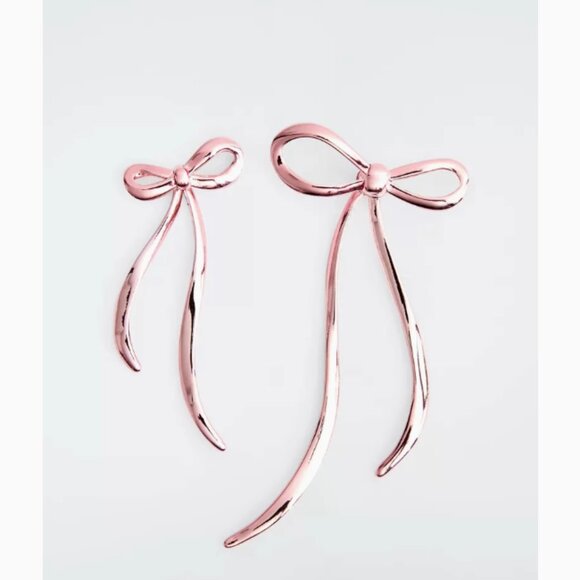 NWT COS Mismatched Bow Earrings Pink Blush - Picture 1 of 2